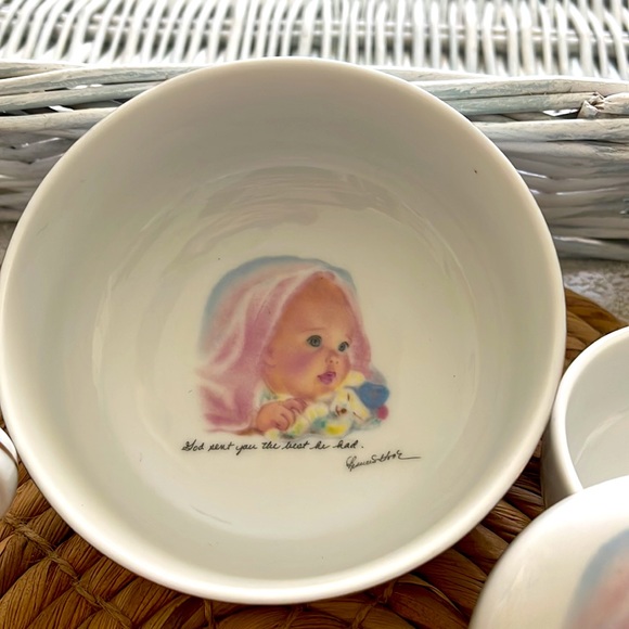 Baby's 1st Gift Porcelain Bowl-Trinket Dish & Cup Roman 1984 By Frances Hook - Picture 3 of 9